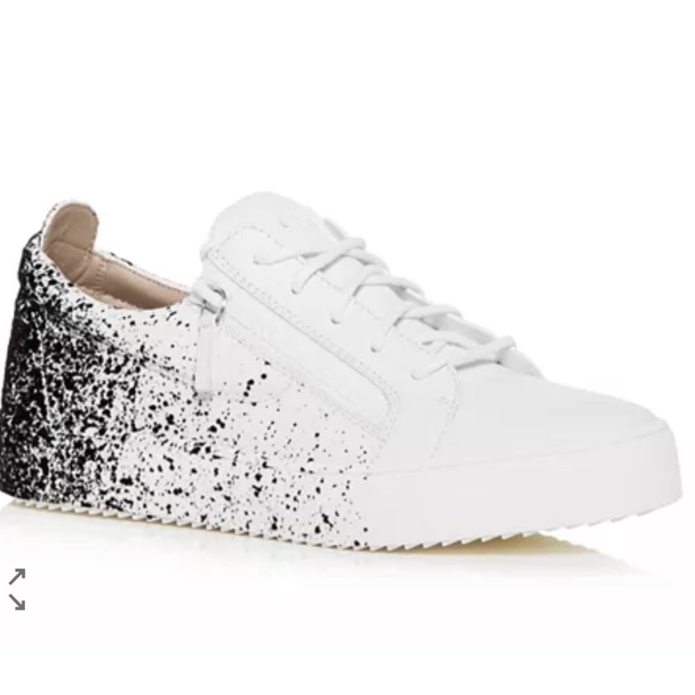 Giuseppe Zanotti Frankie Spray Men’s Leather Sneakers black&white size 45